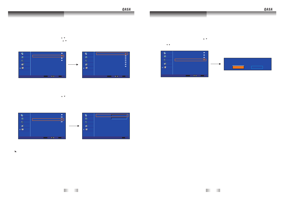 Parental control function, Change password, Input block | Clean all blocks | SONIQ QSP320T User Manual | Page 20 / 22