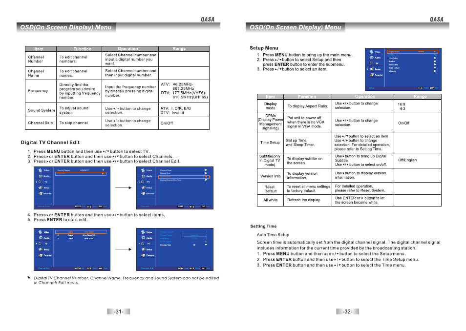 Use / button to change selection | SONIQ QSP424T User Manual | Page 17 / 22