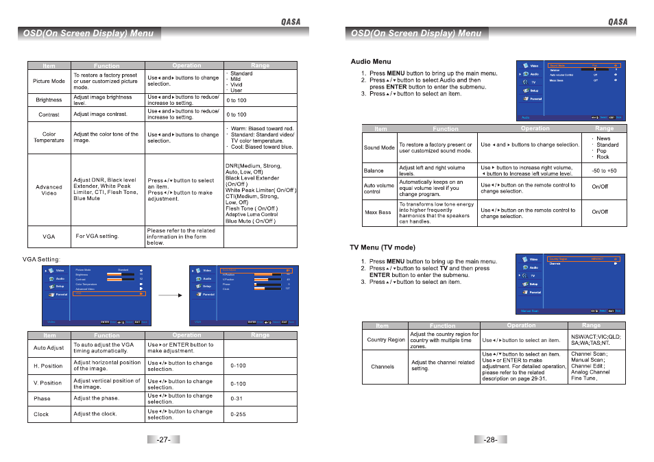 页 14, Use / button to select an item | SONIQ QSP426T User Manual | Page 15 / 22