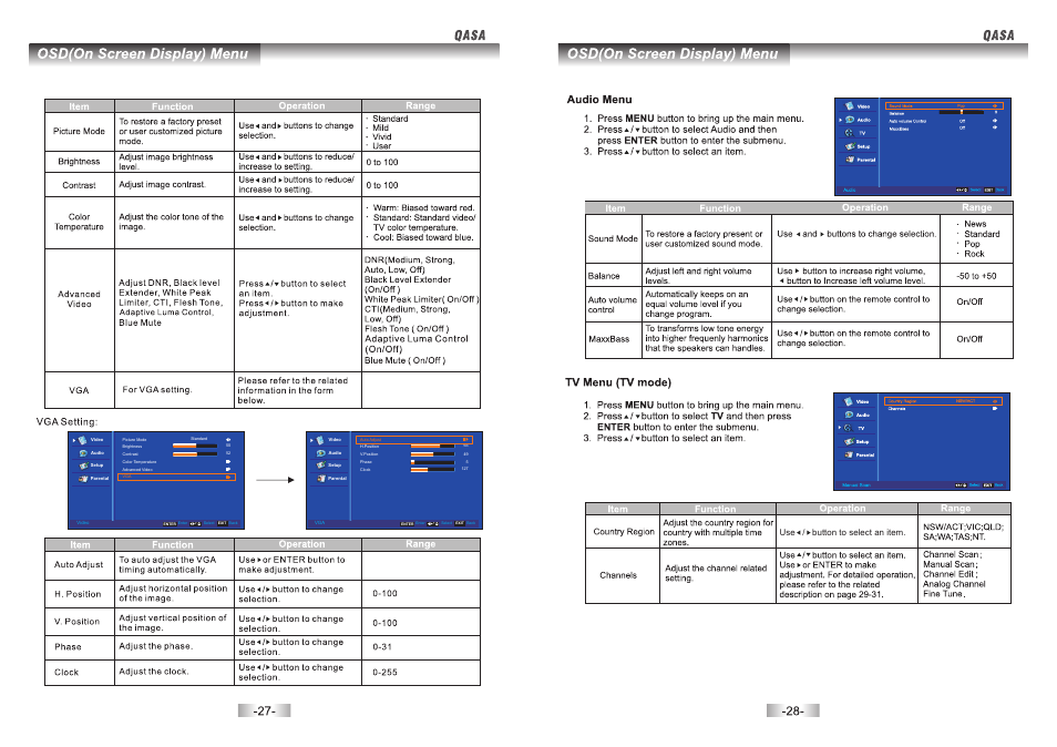 页 14, Use / button to select an item | SONIQ QSP550T User Manual | Page 15 / 22