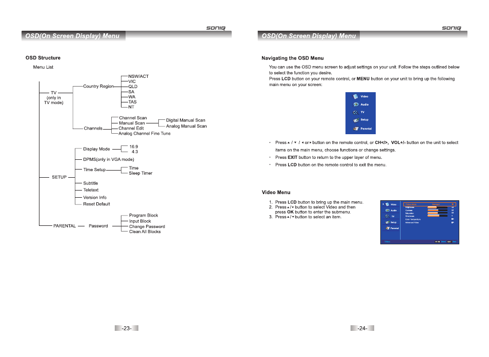 SONIQ QV172LT User Manual | Page 12 / 21