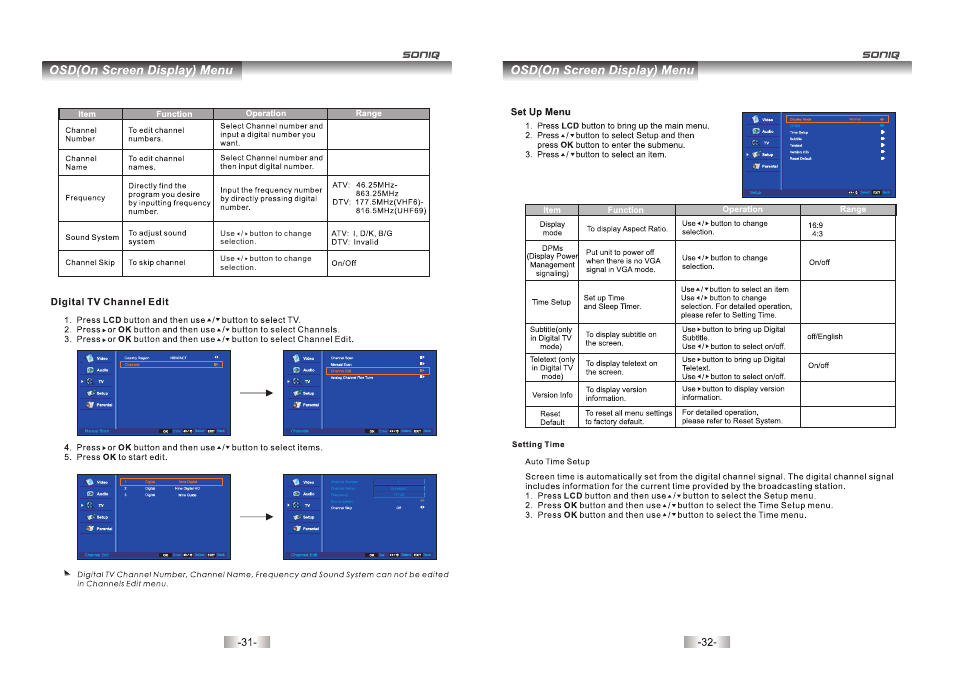 SONIQ QV172LT User Manual | Page 16 / 21