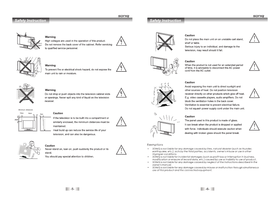SONIQ QV172LT User Manual | Page 3 / 21