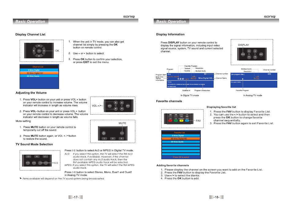 SONIQ QV172LT User Manual | Page 9 / 21