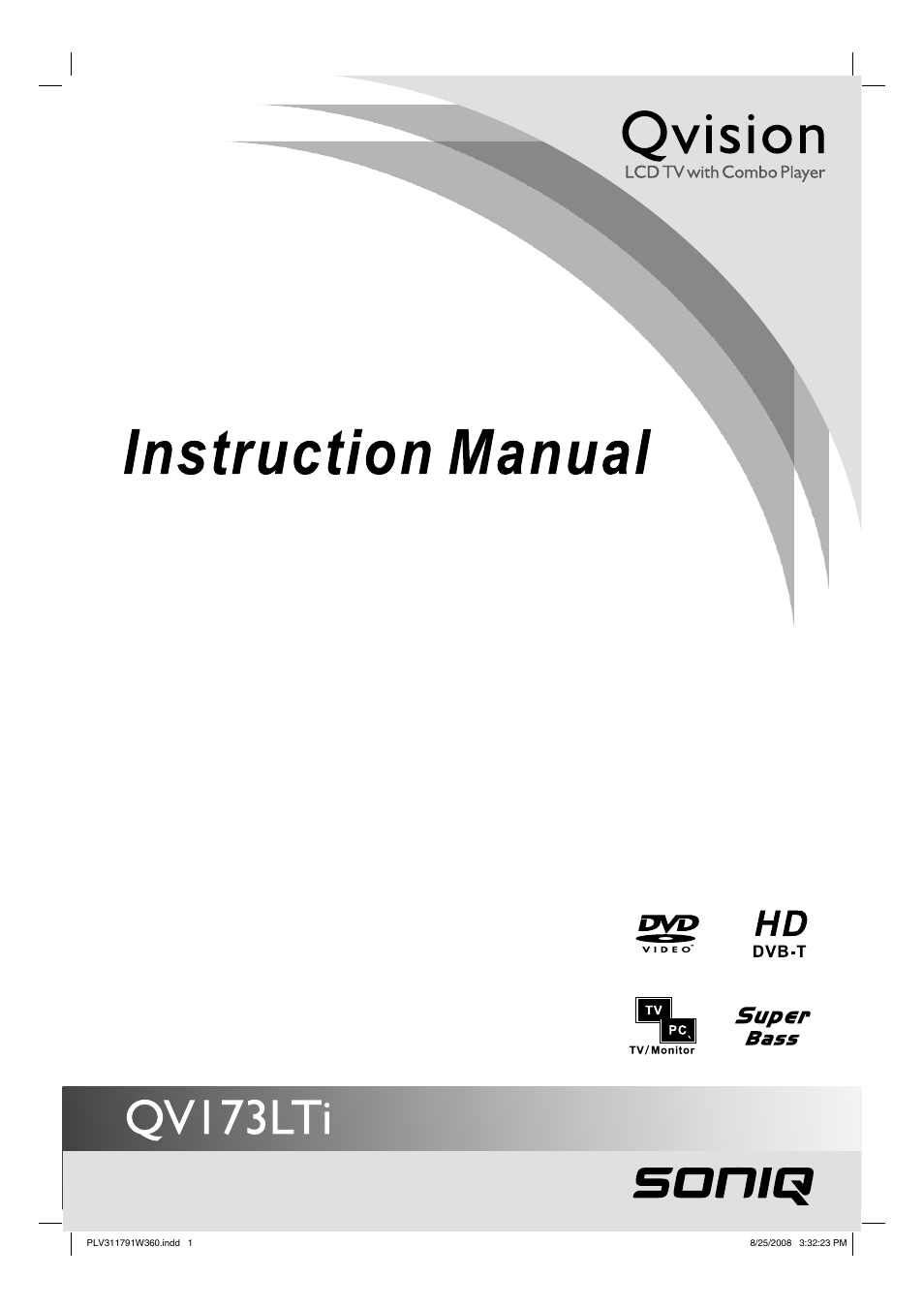 SONIQ QV173LTI User Manual | 36 pages
