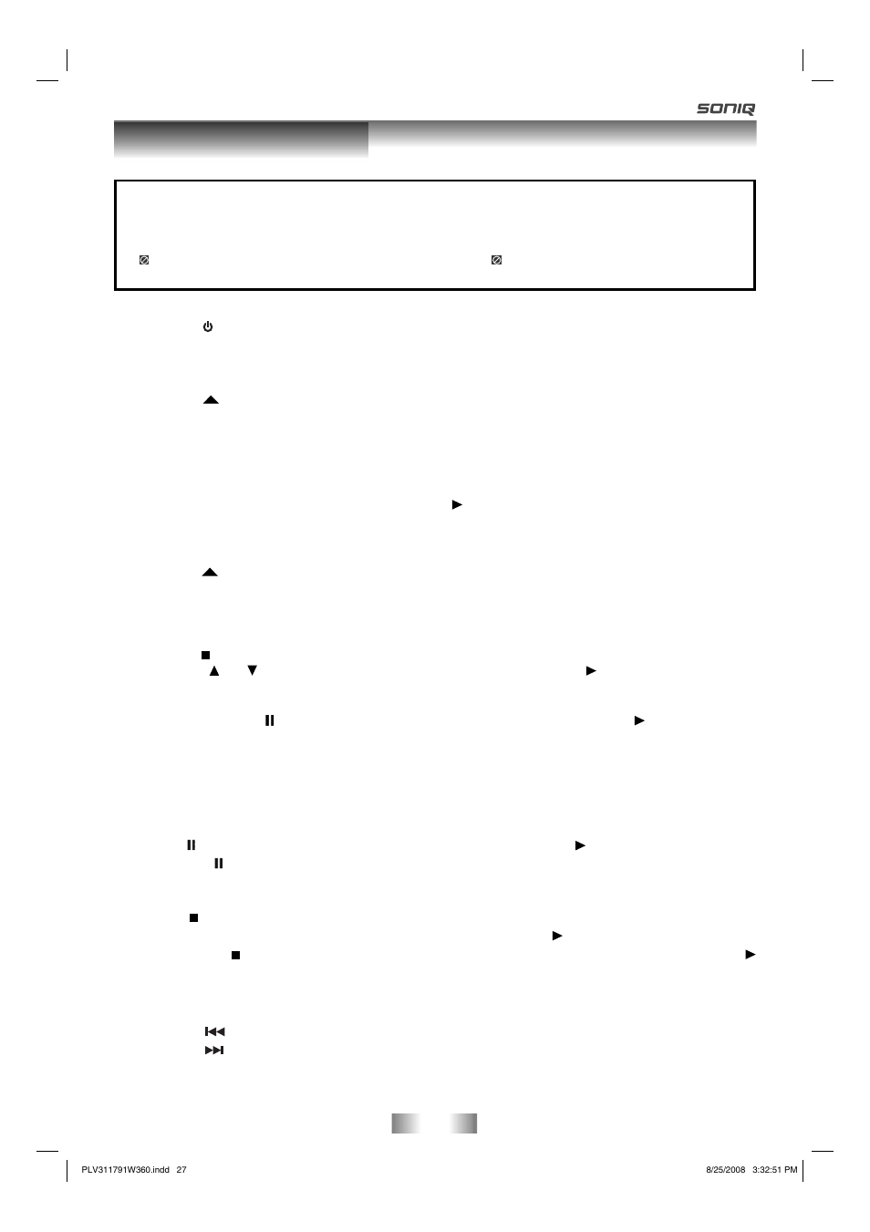 Cd / dvd operation | SONIQ QV173LTI User Manual | Page 27 / 36