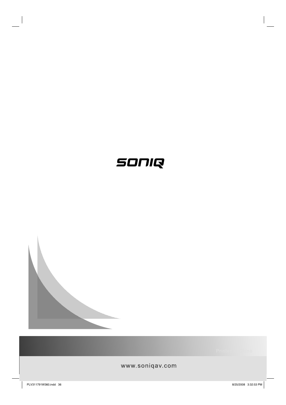 SONIQ QV173LTI User Manual | Page 36 / 36