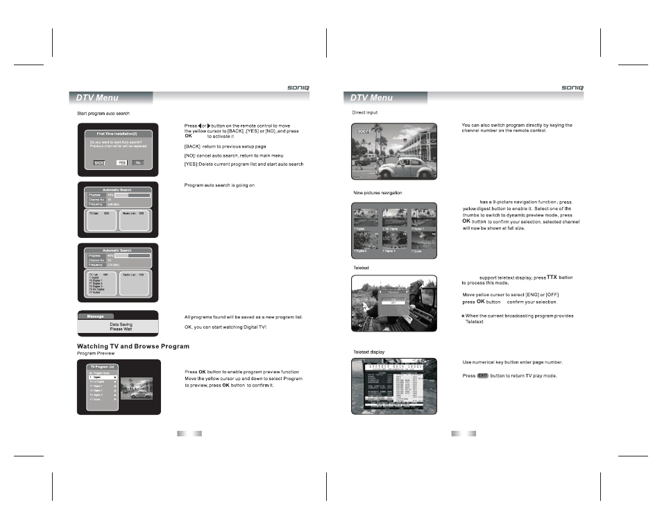 Dtv menu | SONIQ QV195LT User Manual | Page 17 / 24