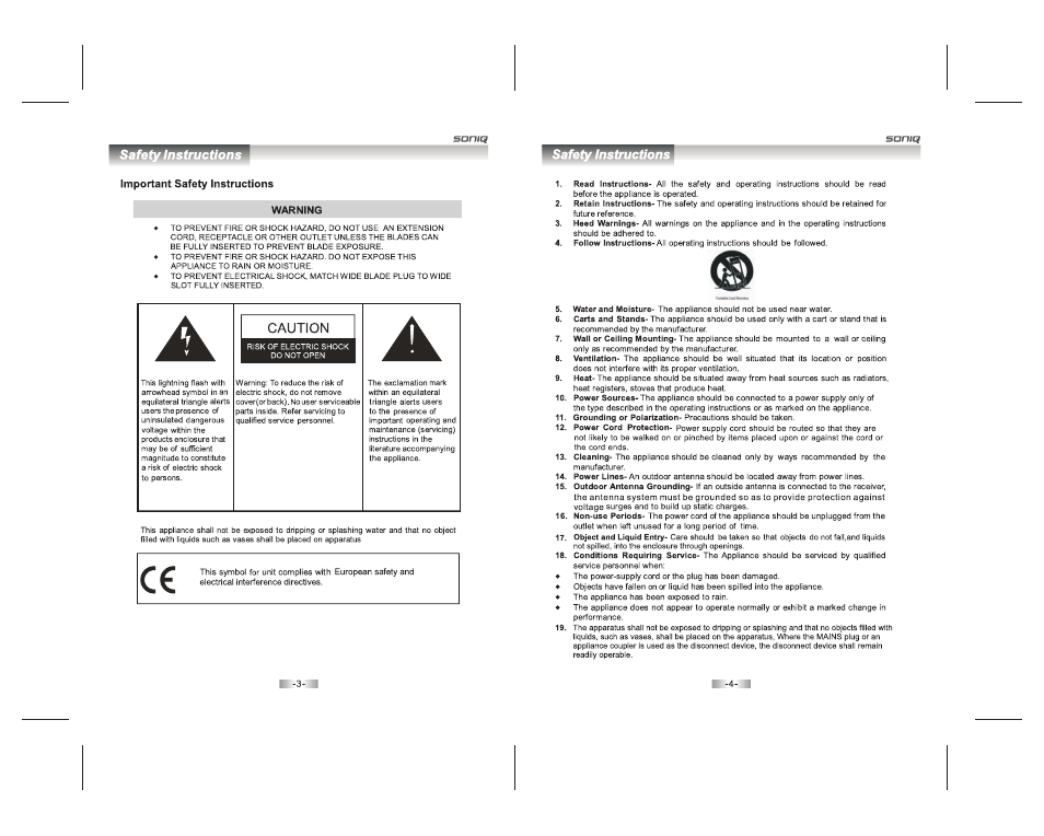 SONIQ QV195LT User Manual | Page 2 / 24