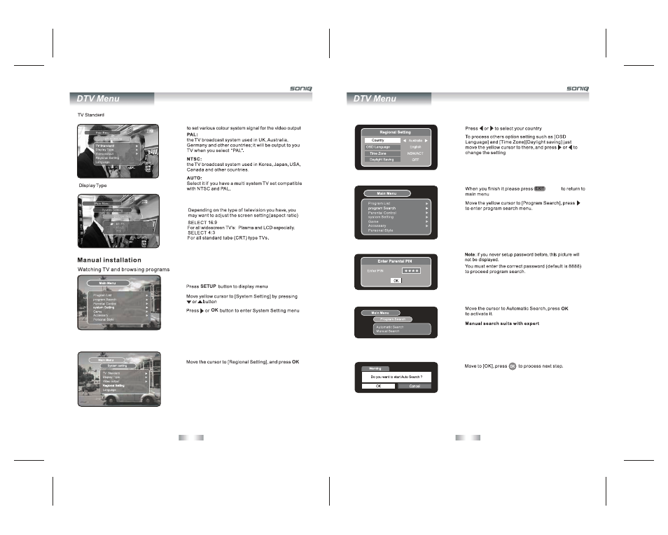 Dtv menu | SONIQ QV195LT User Manual | Page 20 / 24