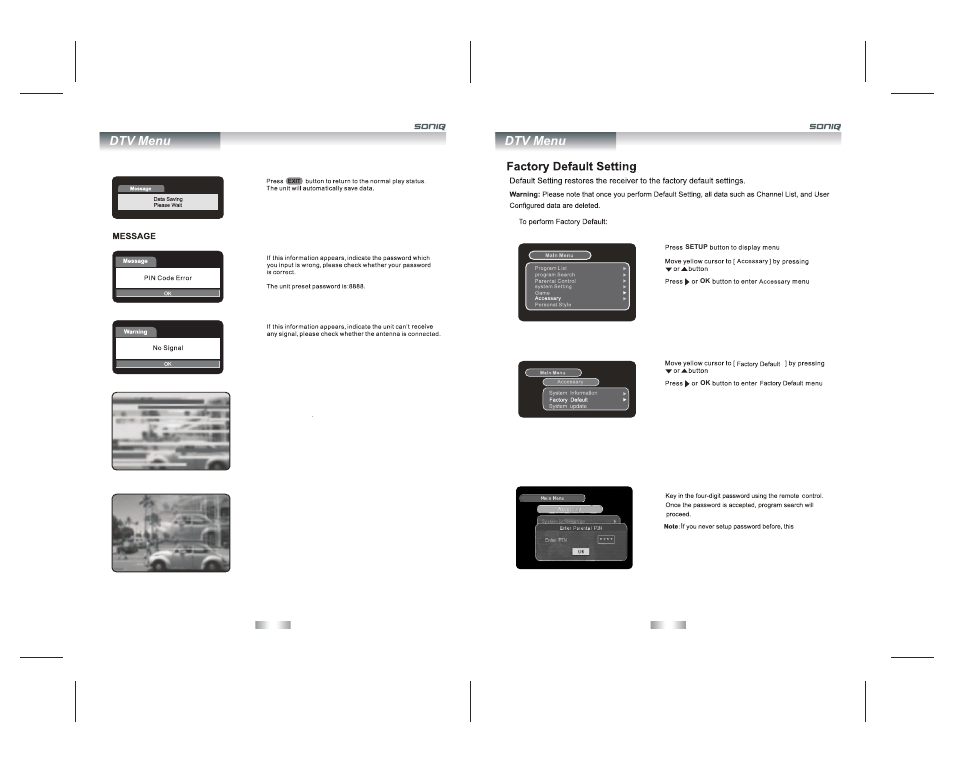 Dtv menu | SONIQ QV195LT User Manual | Page 22 / 24