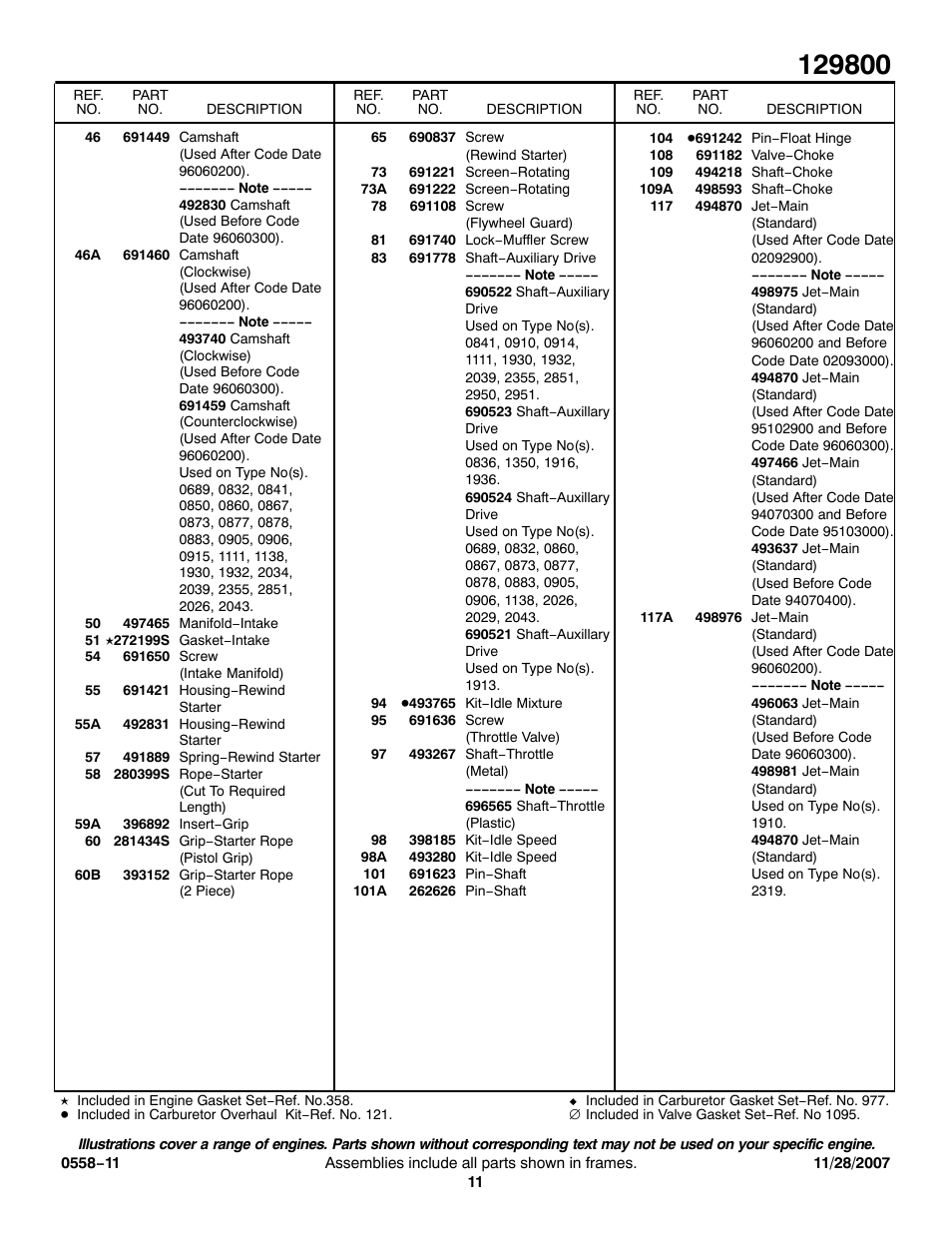 Briggs & Stratton 129800 User Manual | Page 11 / 16