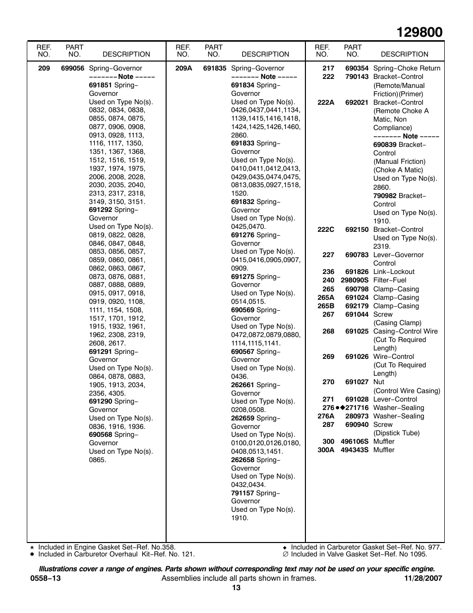 Briggs & Stratton 129800 User Manual | Page 13 / 16