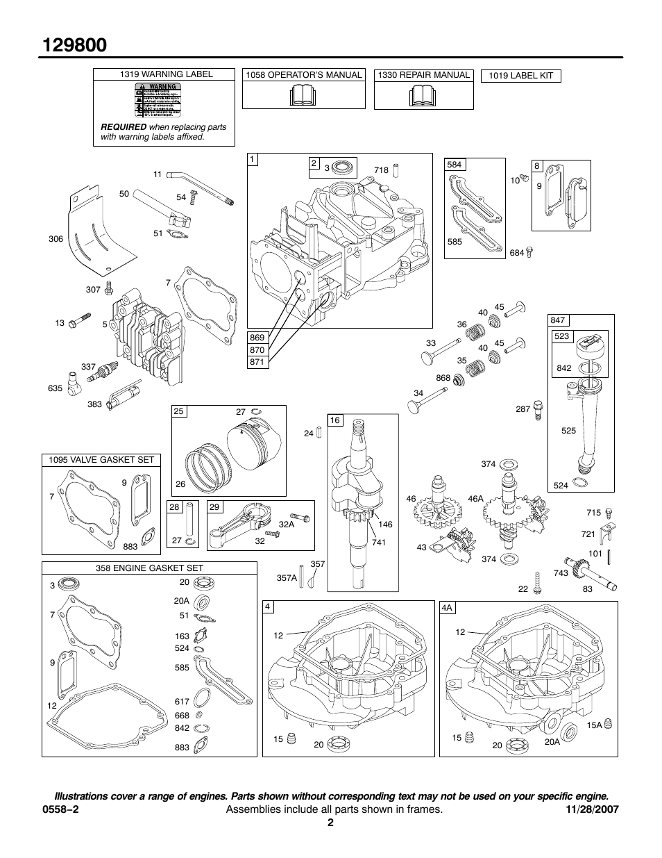 Briggs & Stratton 129800 User Manual | Page 2 / 16