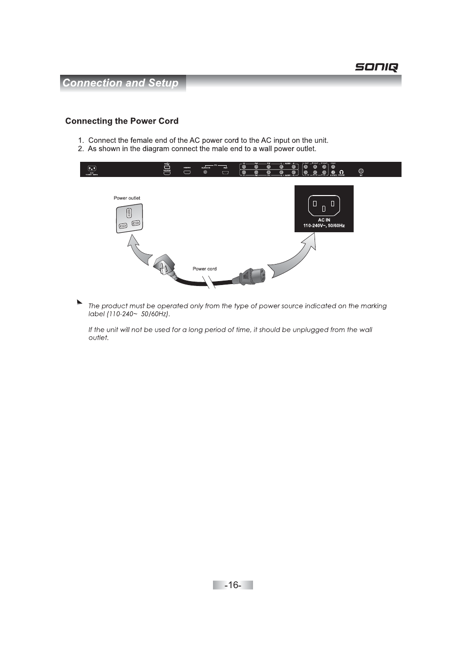 SONIQ QV263L User Manual | Page 18 / 32
