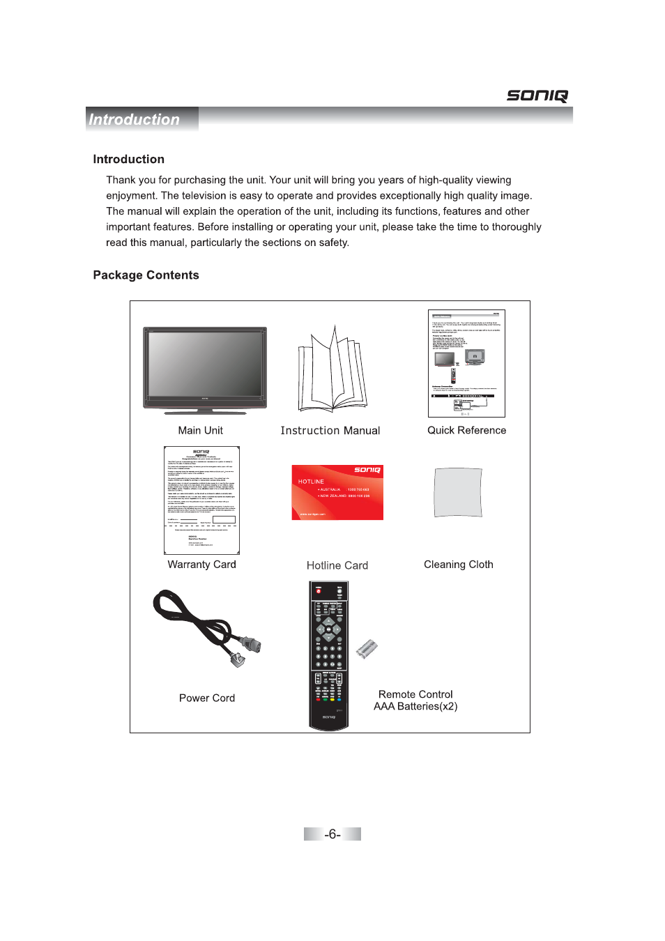 SONIQ QV263L User Manual | Page 8 / 32
