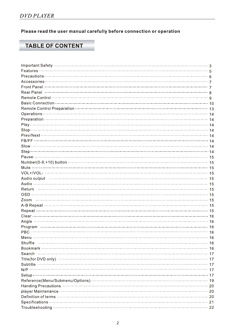 SONIQ SONIQ901 User Manual | Page 2 / 50