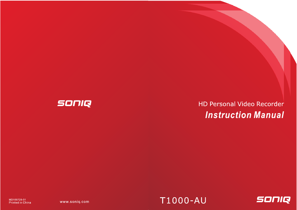 SONIQ T1000 User Manual | 30 pages