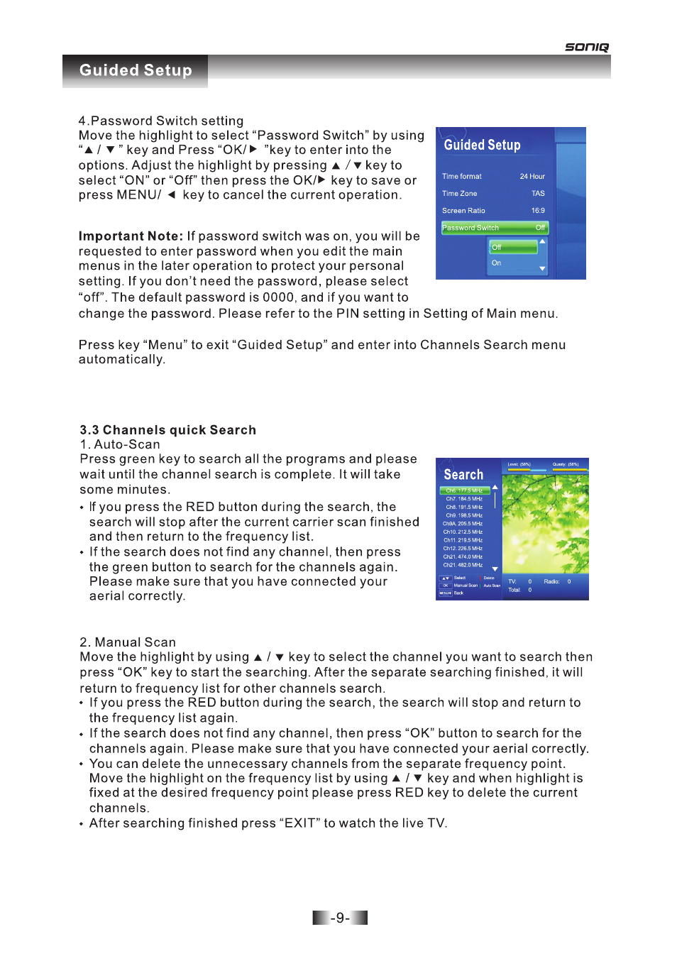 SONIQ T1000 User Manual | Page 10 / 30