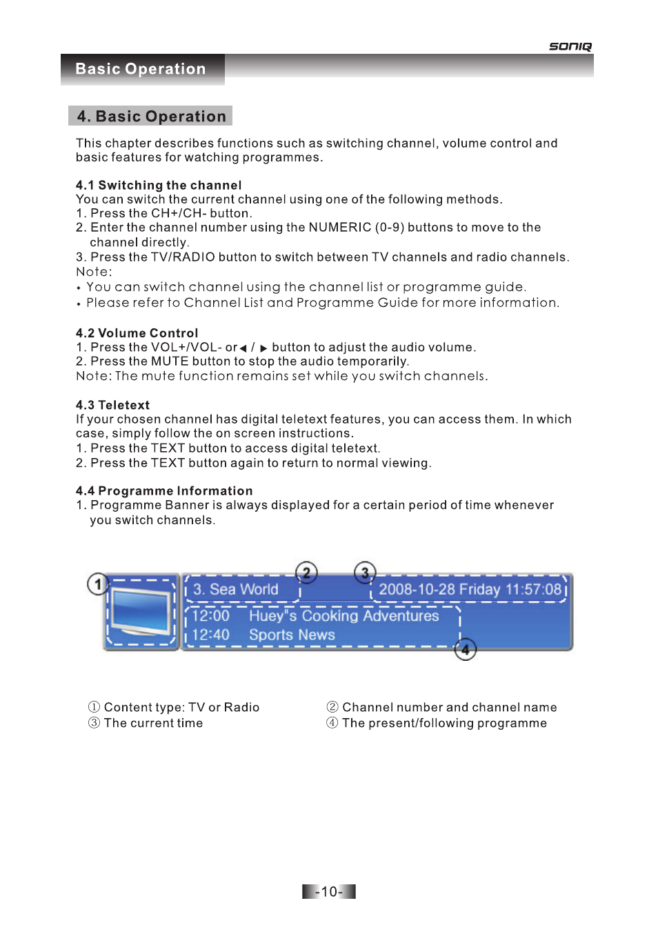 页 10 | SONIQ T1000 User Manual | Page 11 / 30