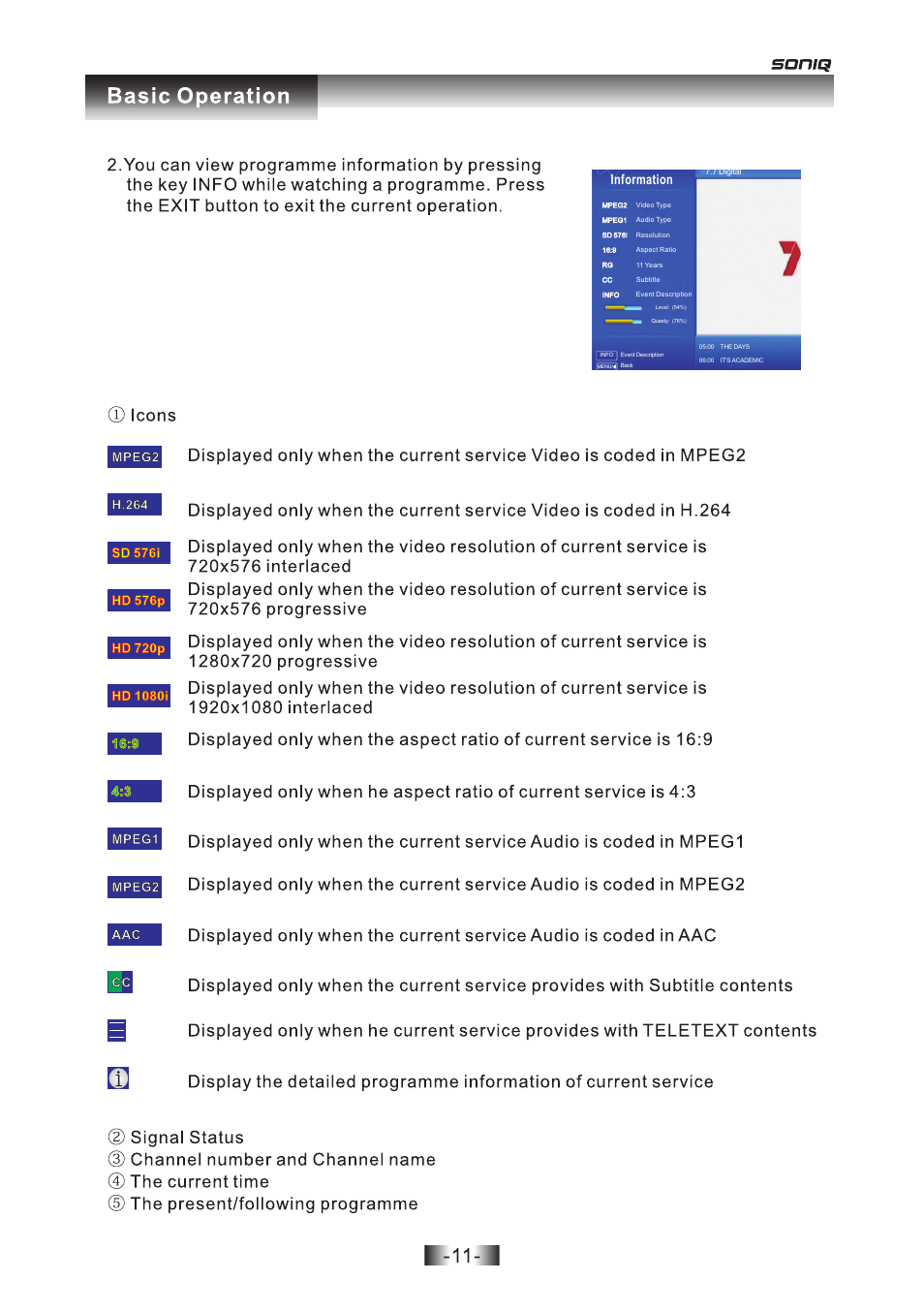 页 11, Information | SONIQ T1000 User Manual | Page 12 / 30