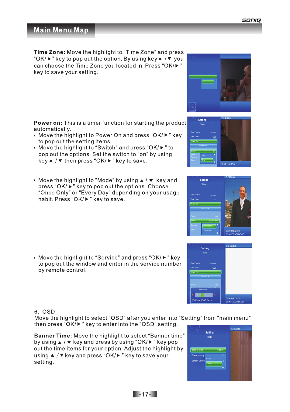 页 17 | SONIQ T1000 User Manual | Page 18 / 30