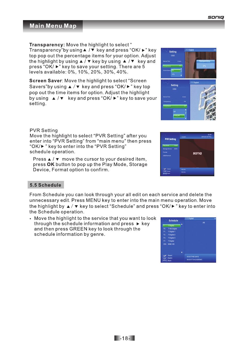 页 18 | SONIQ T1000 User Manual | Page 19 / 30