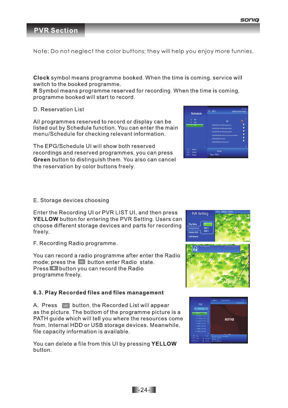 页 24 | SONIQ T1000 User Manual | Page 25 / 30