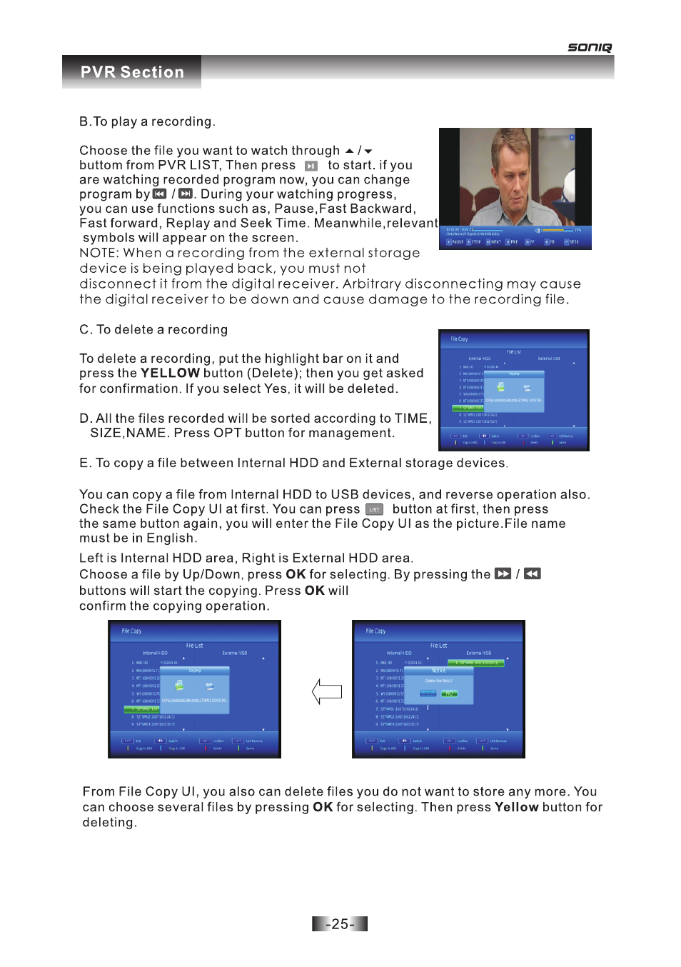 页 25 | SONIQ T1000 User Manual | Page 26 / 30