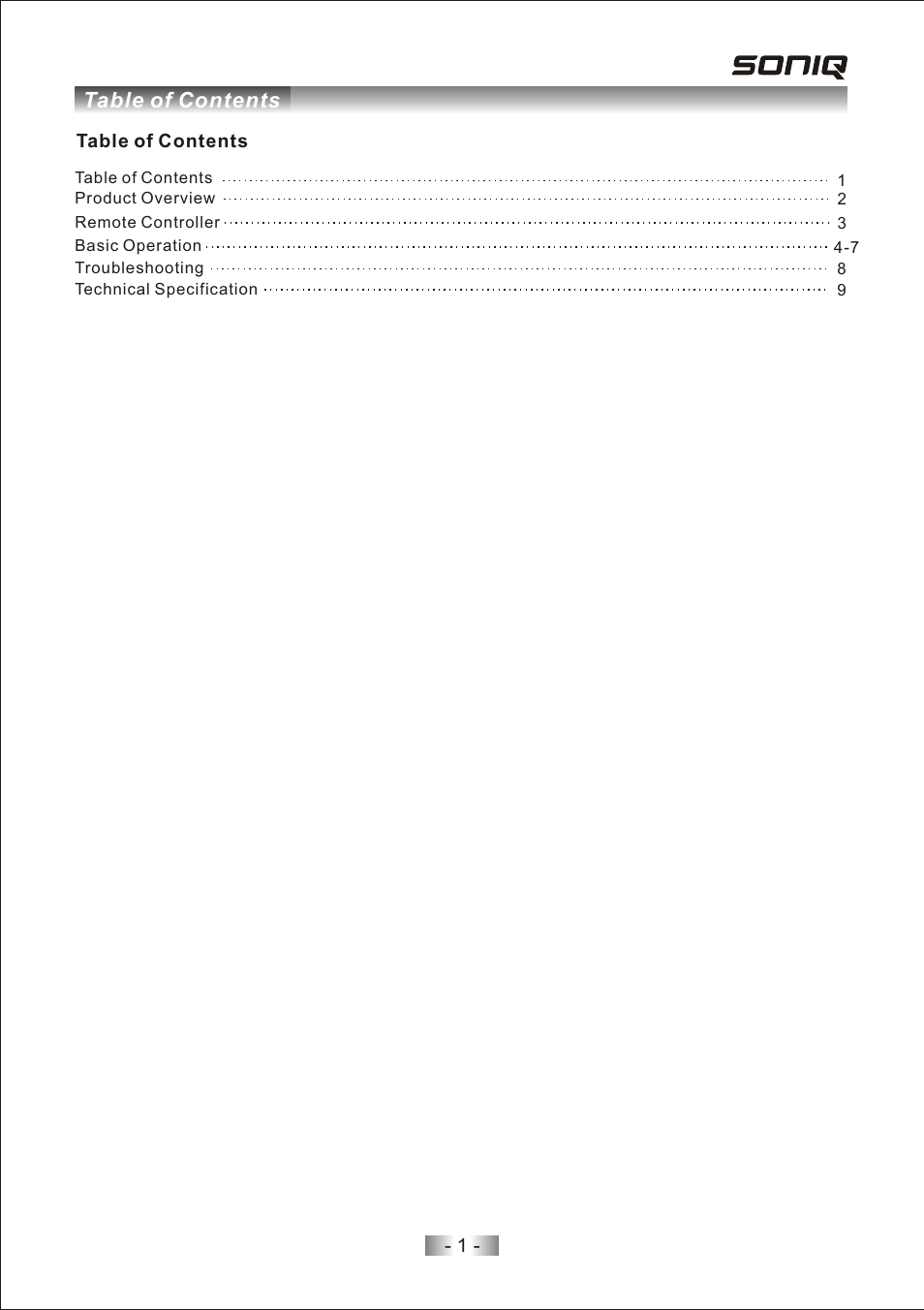 SONIQ T200 User Manual | Page 3 / 12
