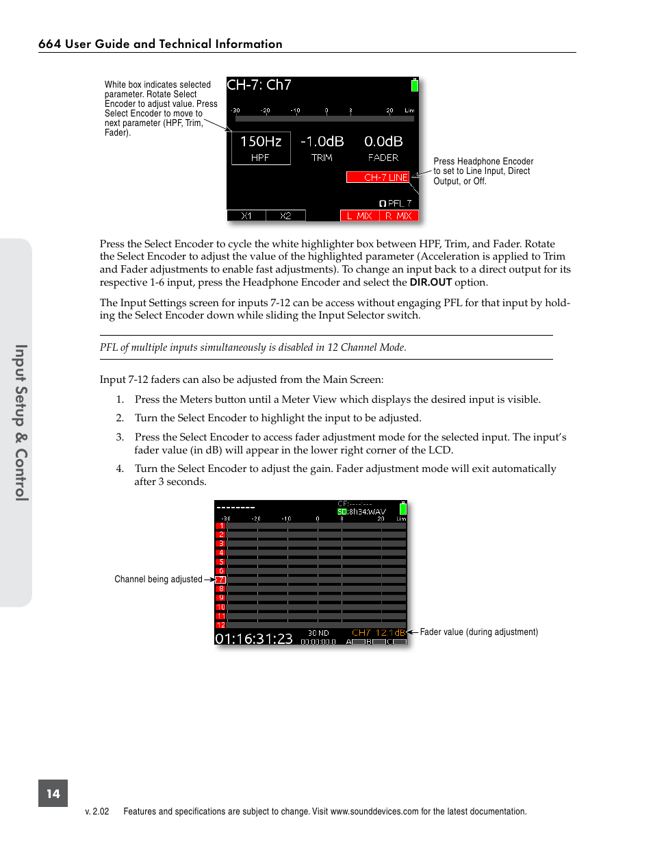 Sound Devices 664 User Manual | Page 20 / 78
