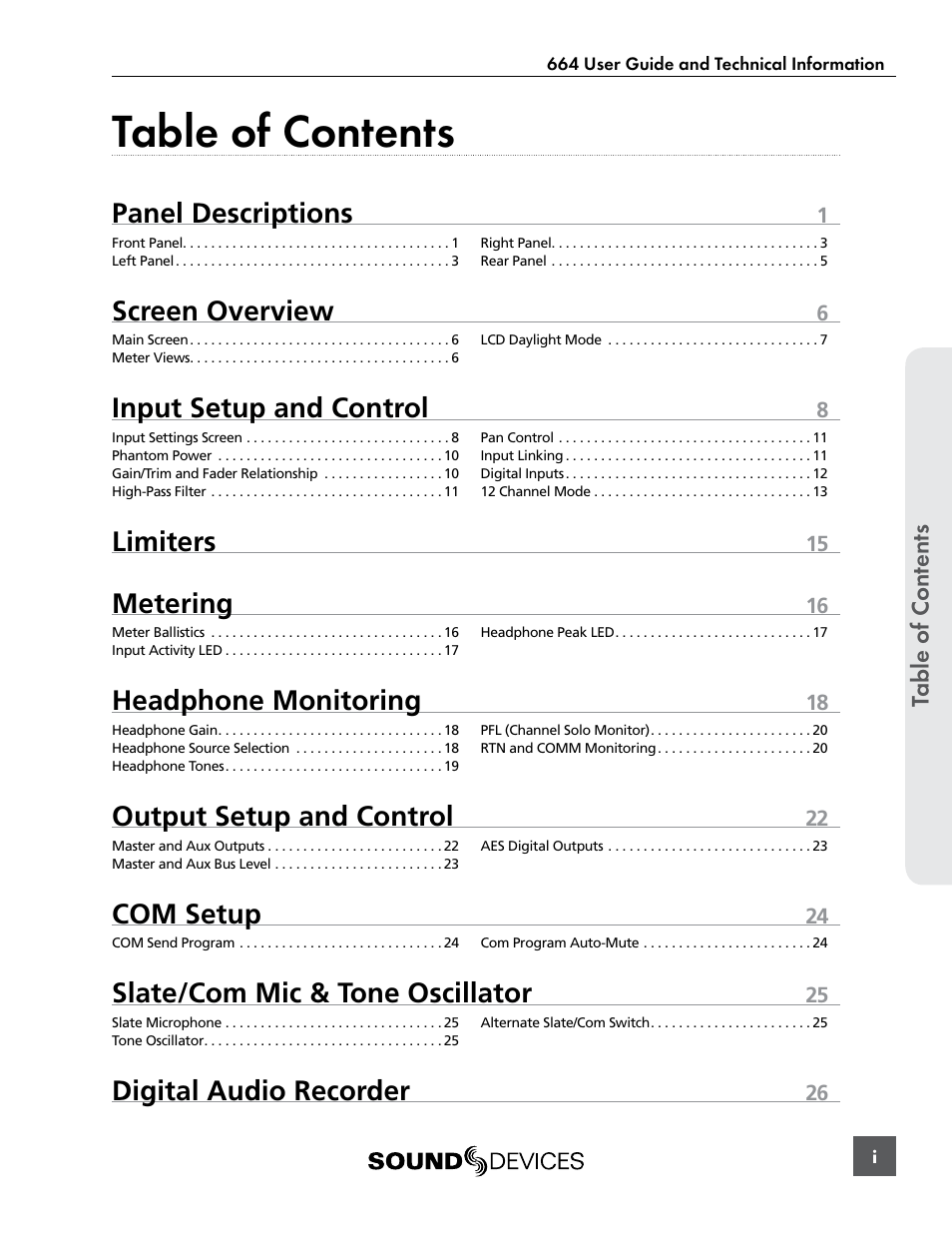 Sound Devices 664 User Manual | Page 3 / 78