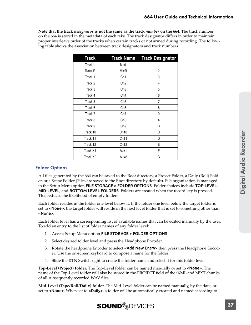 Digital a udio r ecor der | Sound Devices 664 User Manual | Page 43 / 78