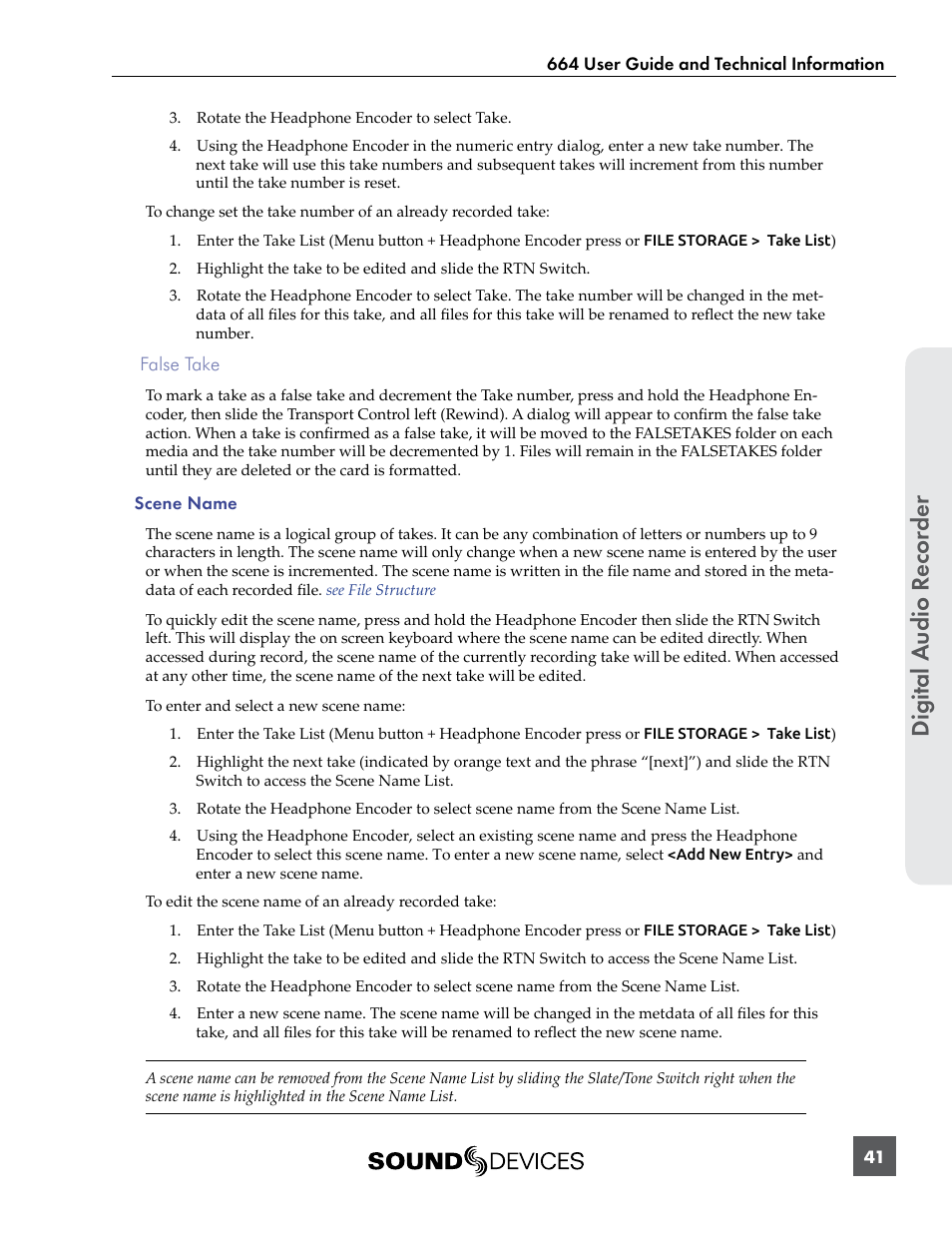 Digital a udio r ecor der | Sound Devices 664 User Manual | Page 47 / 78