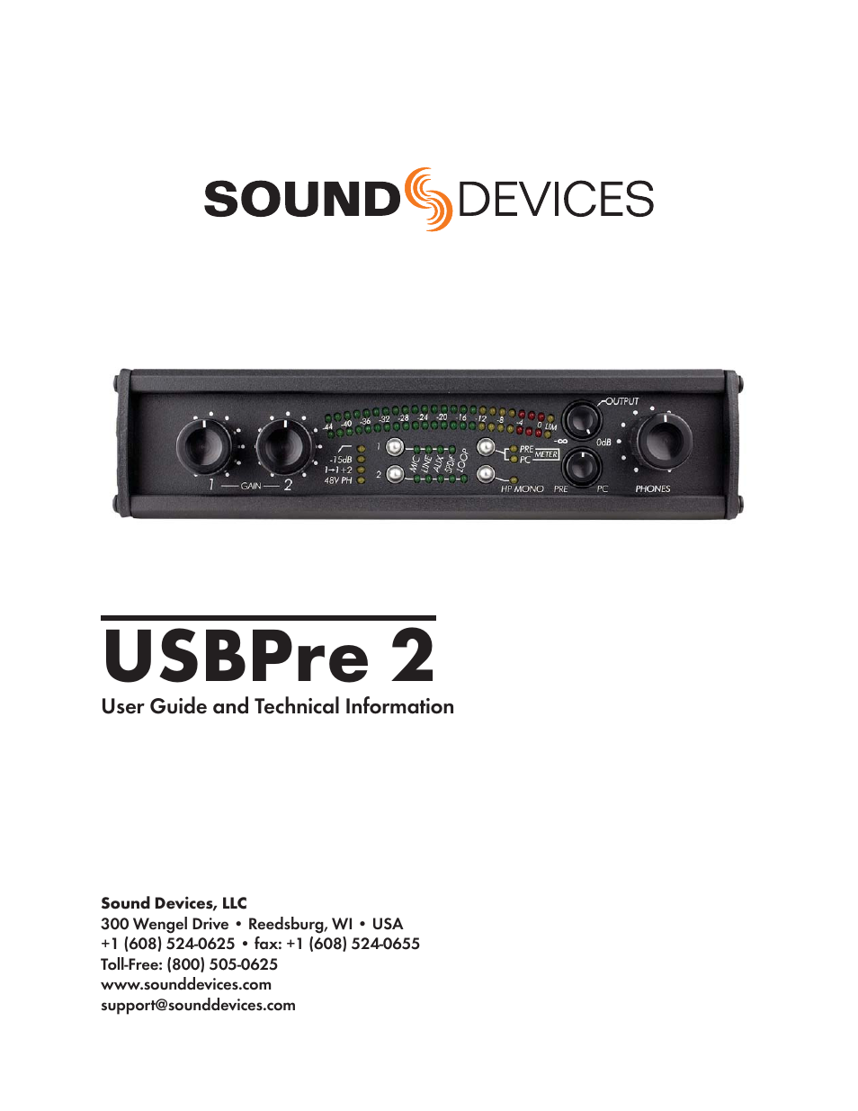 Sound Devices USBPre 2 User Manual | 27 pages