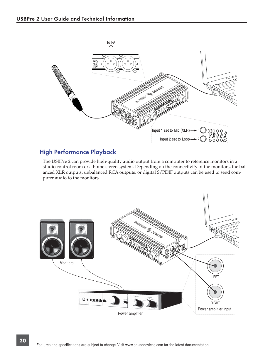 High performance playback | Sound Devices USBPre 2 User Manual | Page 21 / 27