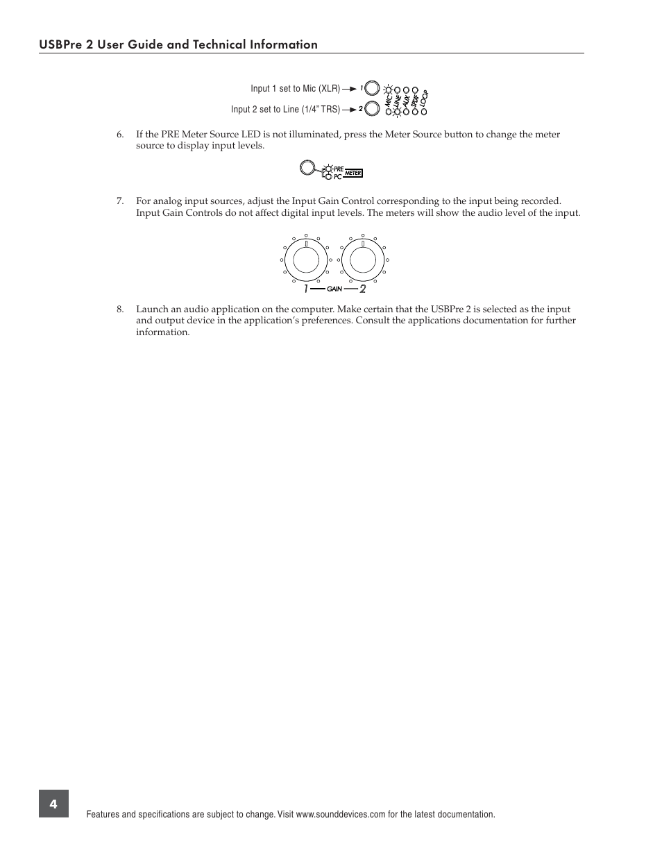 Sound Devices USBPre 2 User Manual | Page 5 / 27