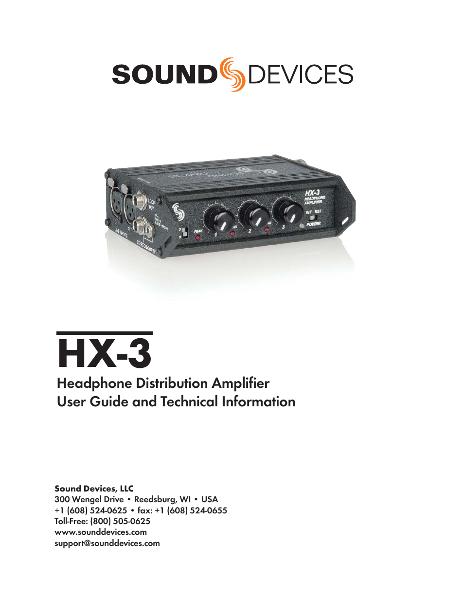 Sound Devices HX-3 User Manual | 10 pages