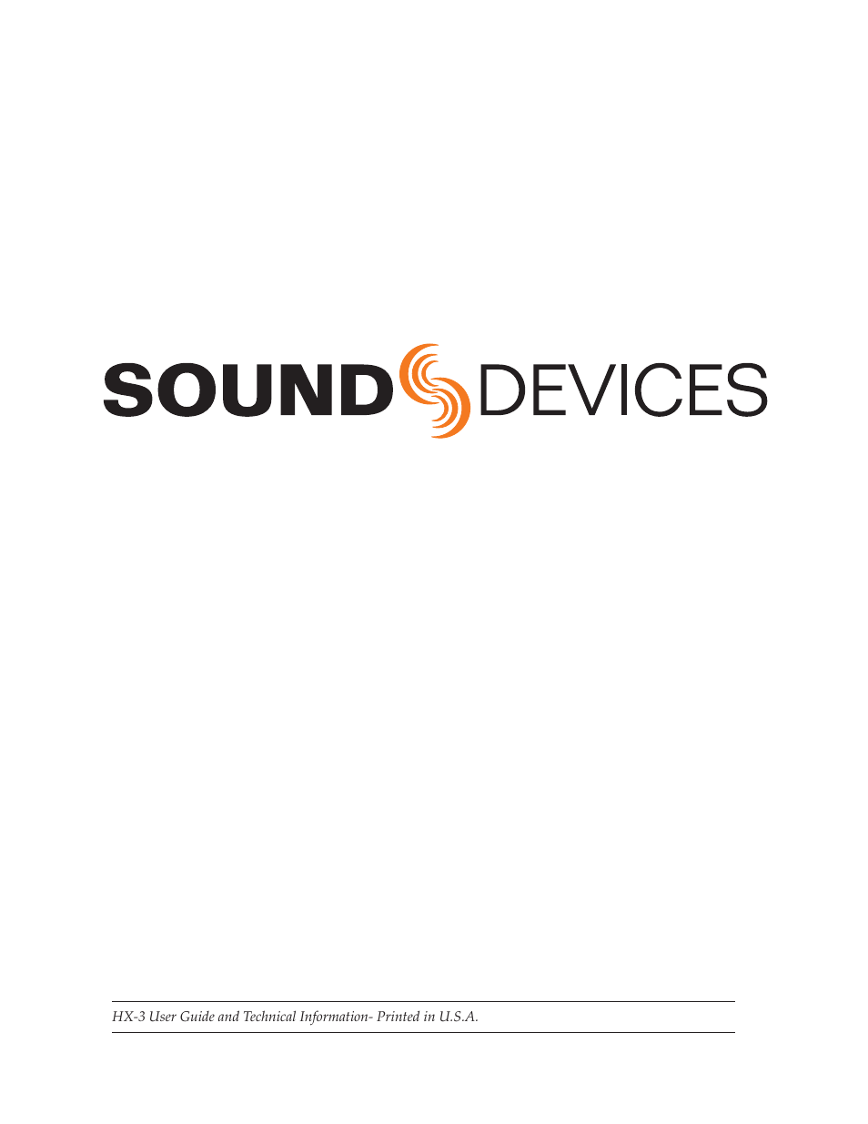 Sound Devices HX-3 User Manual | Page 10 / 10