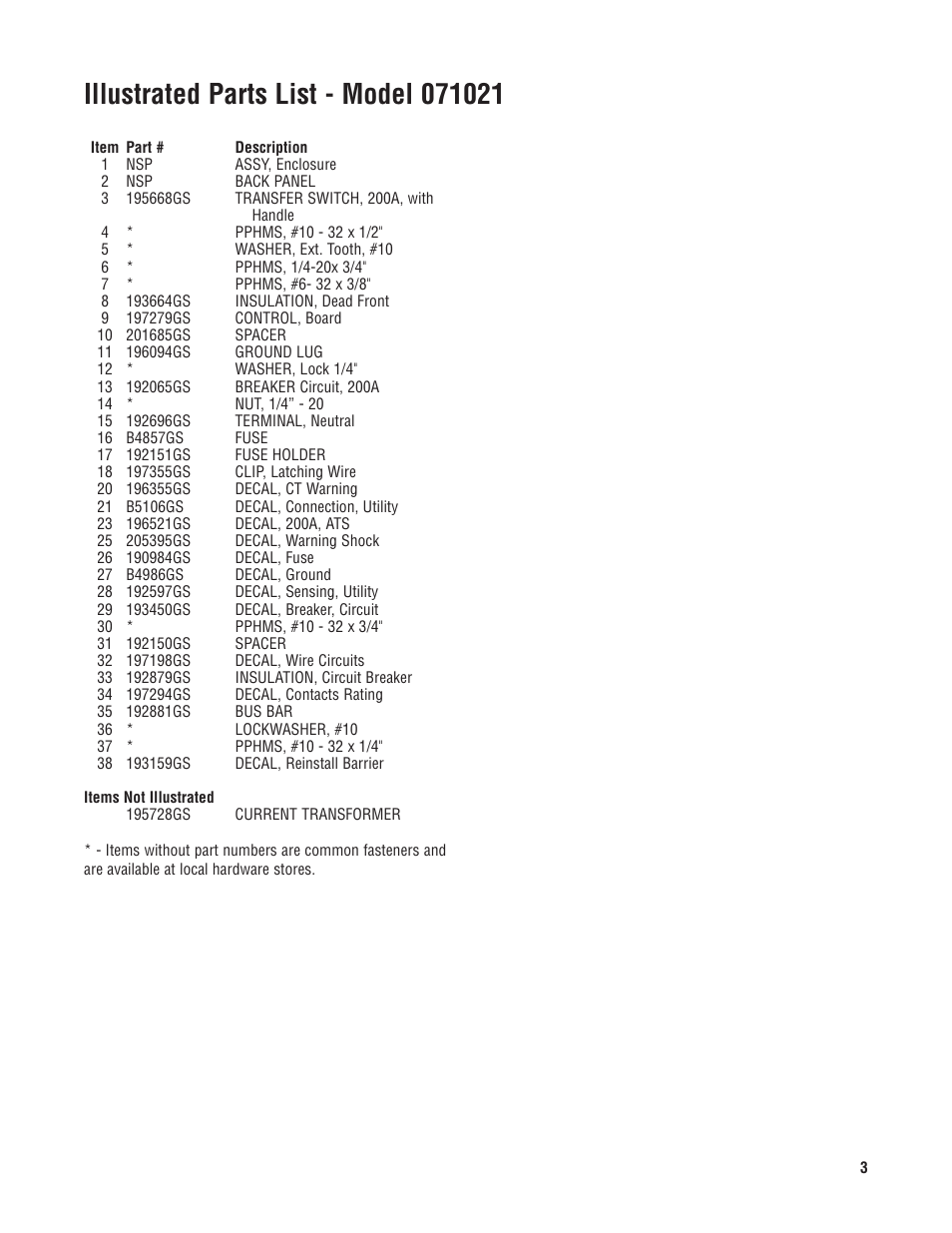 Briggs & Stratton 071021 User Manual | Page 3 / 3