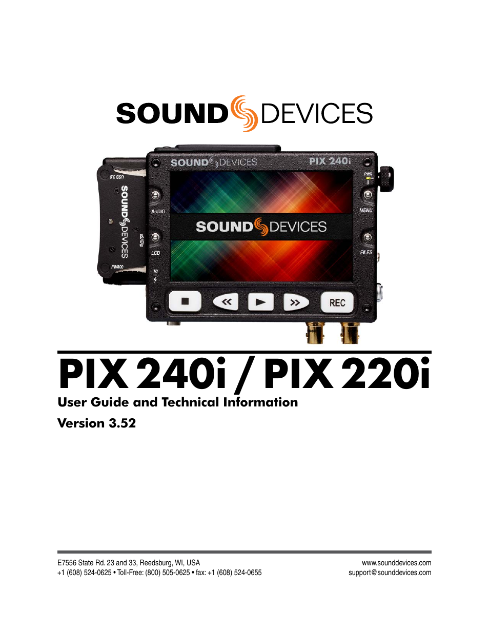 Sound Devices PIX 220i User Manual | 75 pages