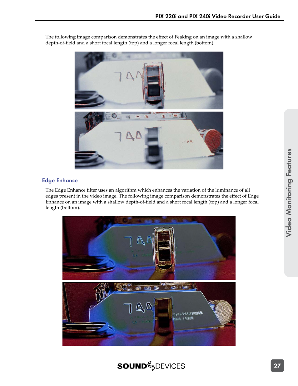 Video monit or ing f eatur es | Sound Devices PIX 220i User Manual | Page 29 / 75