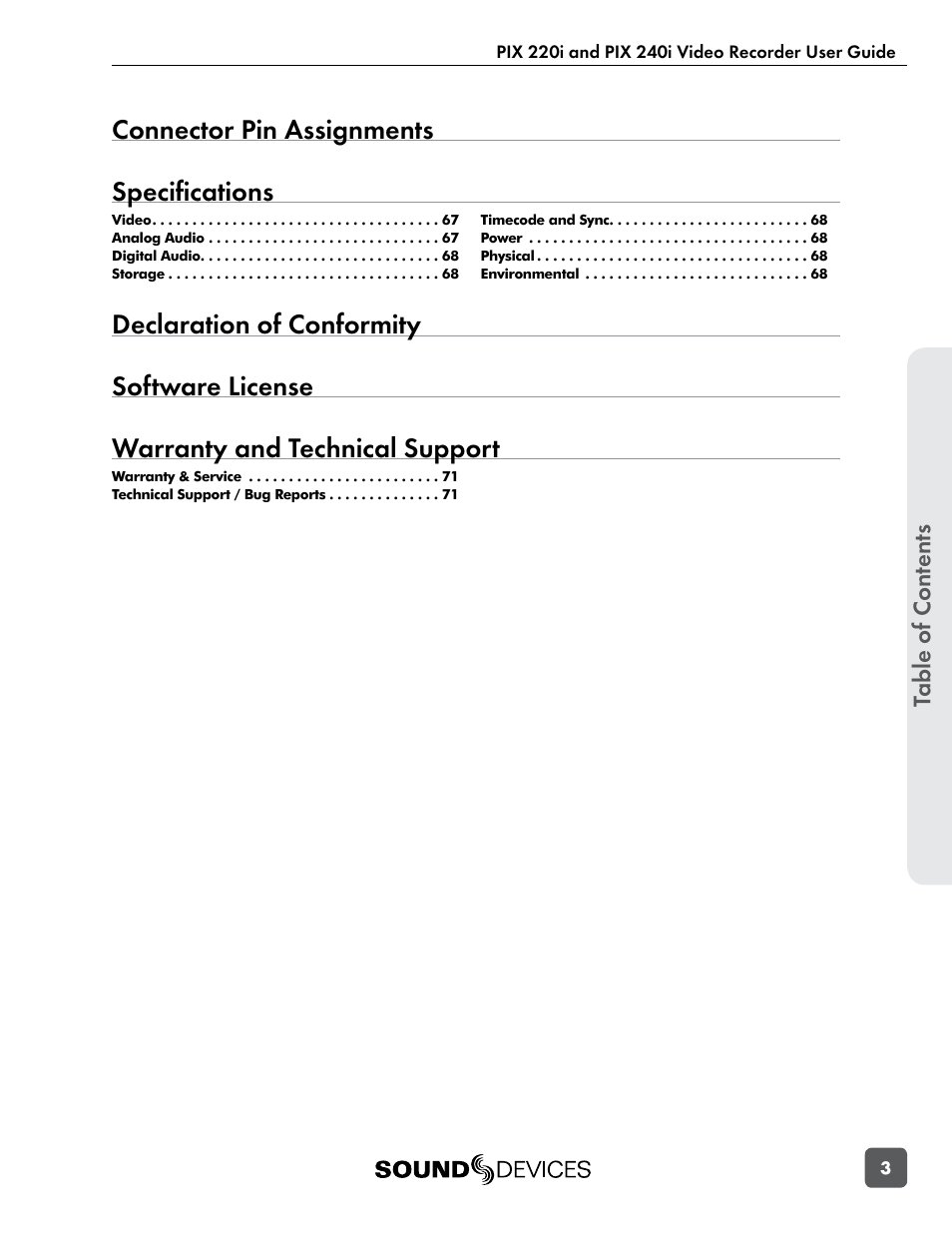 Connector pin assignments specifications | Sound Devices PIX 220i User Manual | Page 5 / 75