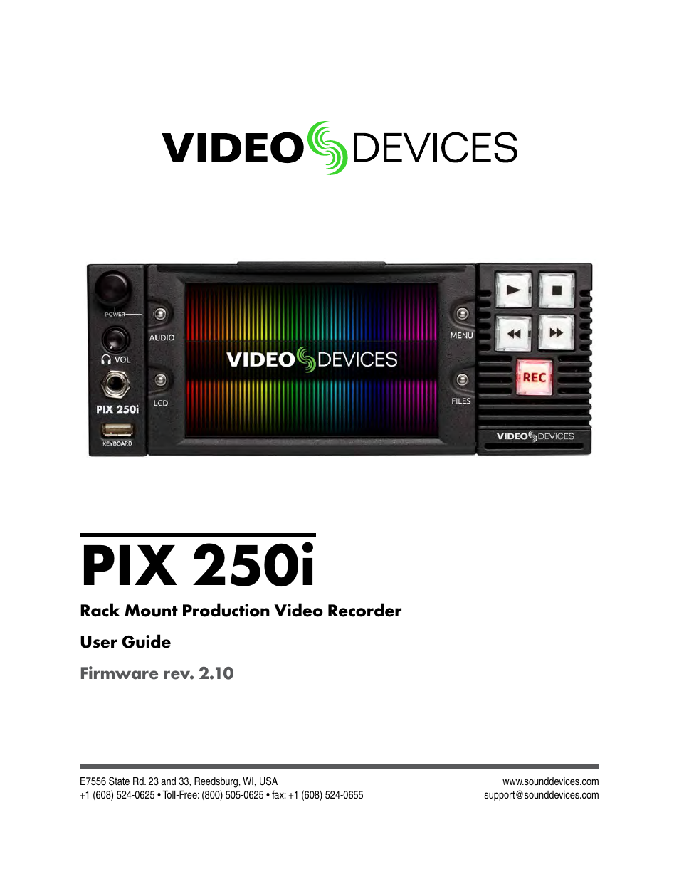 Sound Devices PIX 250i User Manual | 86 pages