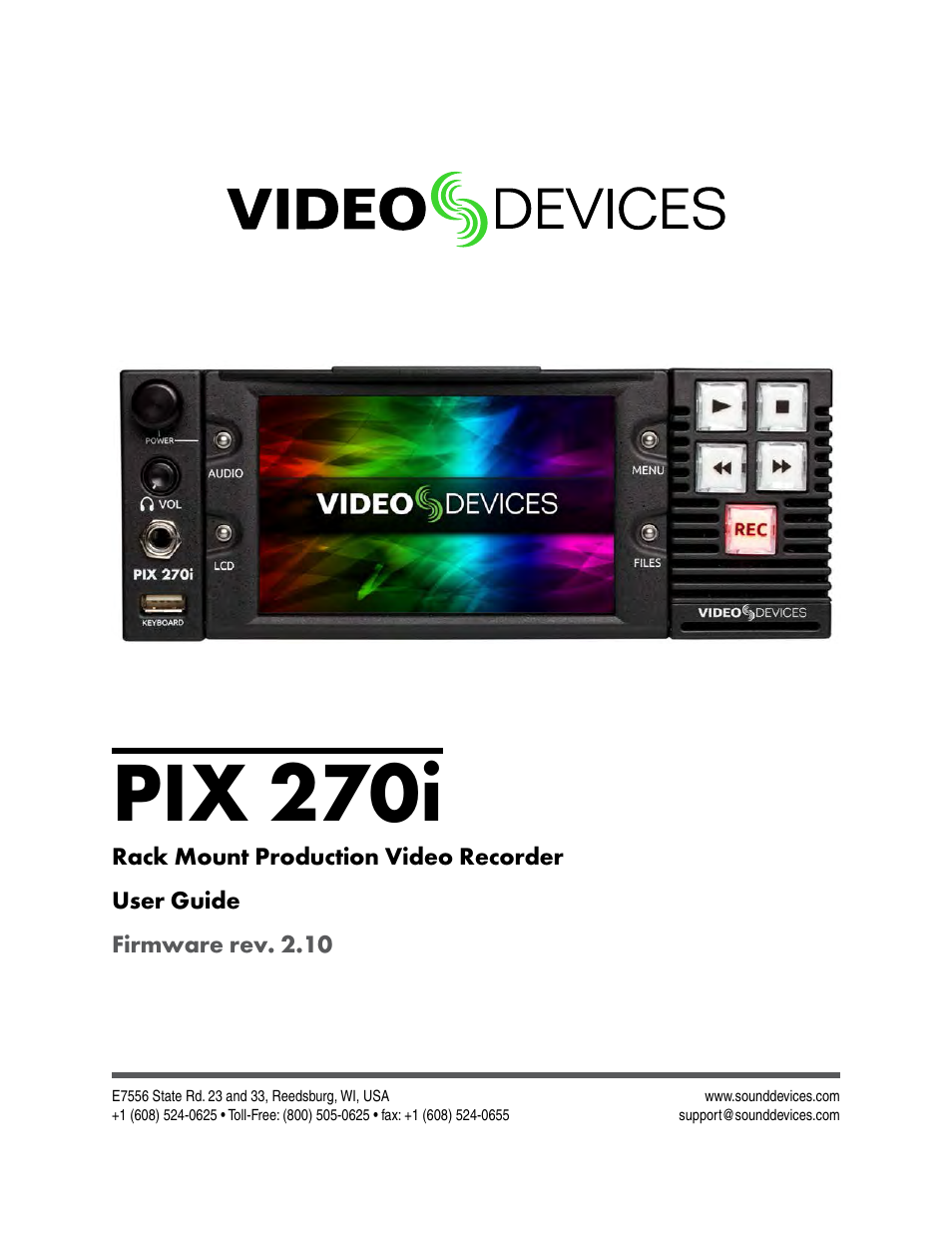 Sound Devices PIX 270i User Manual | 99 pages