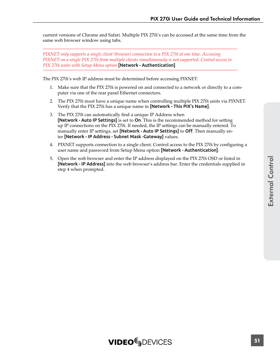 Ext er nal contr ol | Sound Devices PIX 270i User Manual | Page 57 / 99