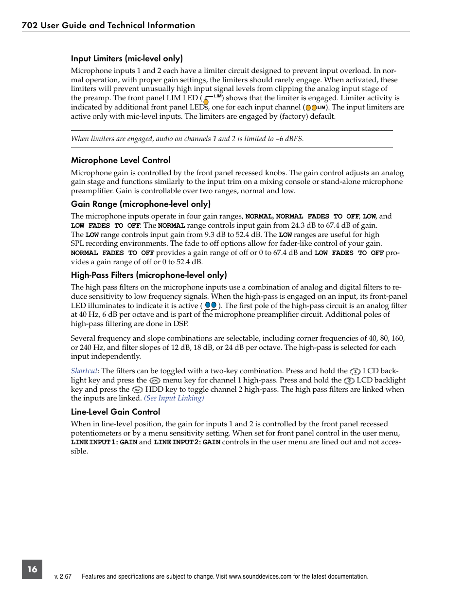 Sound Devices 702 User Manual | Page 18 / 78