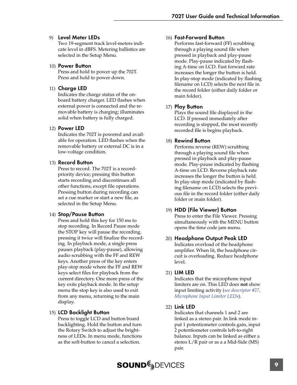 Sound Devices 702T User Manual | Page 11 / 84