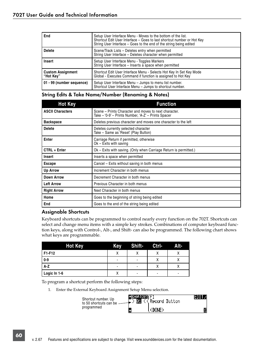 Sound Devices 702T User Manual | Page 62 / 84