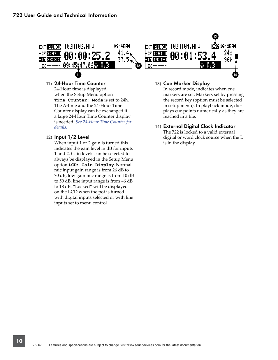 Sound Devices 722 User Manual | Page 12 / 80
